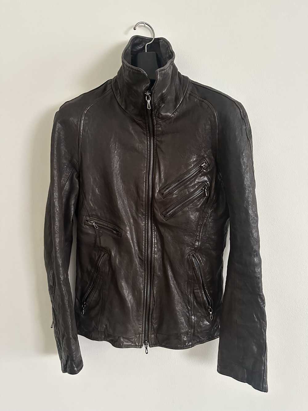 Julius Julius Jut Neck Leather Jacket (09 mid win… - image 1