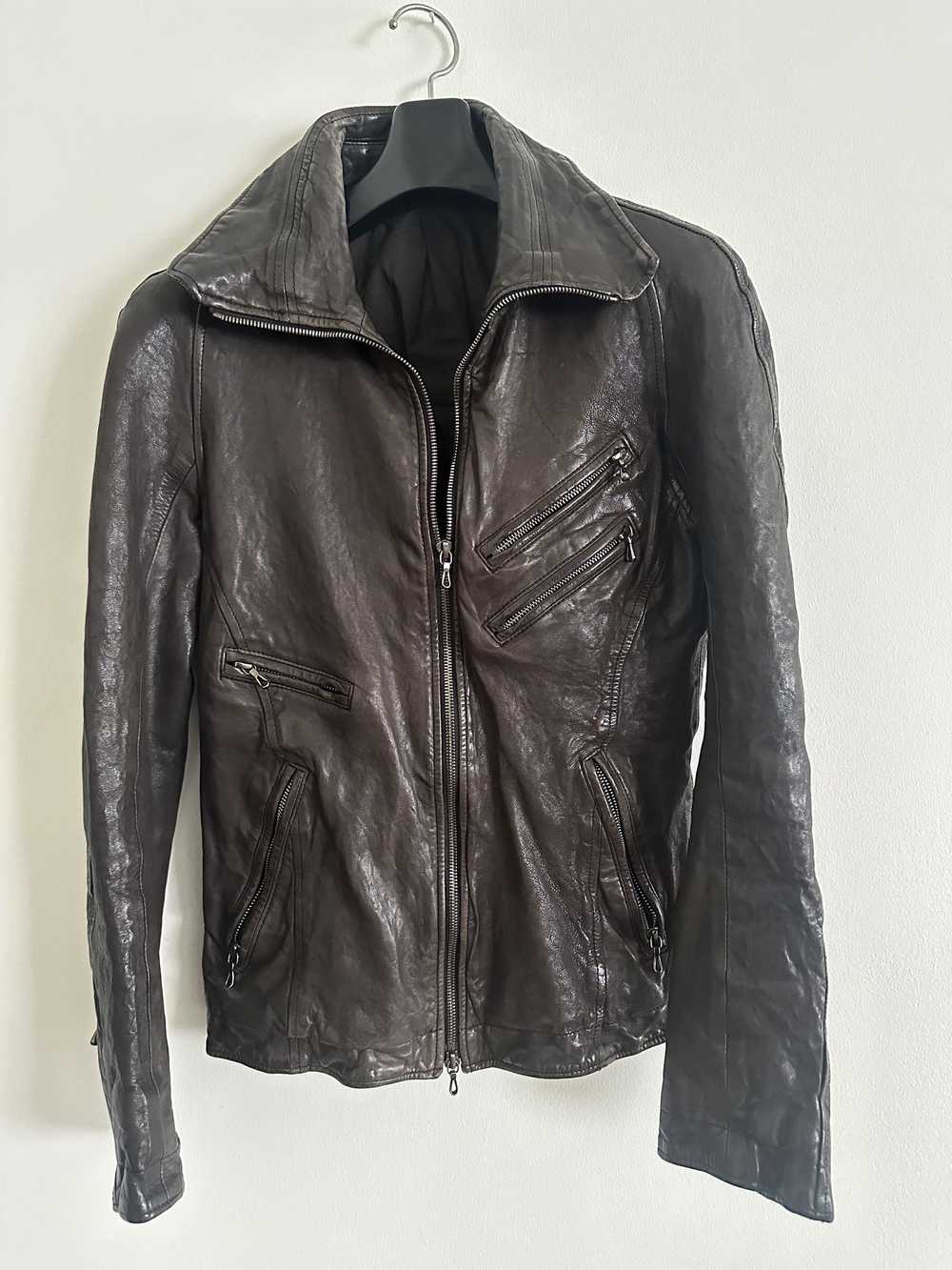 Julius Julius Jut Neck Leather Jacket (09 mid win… - image 2