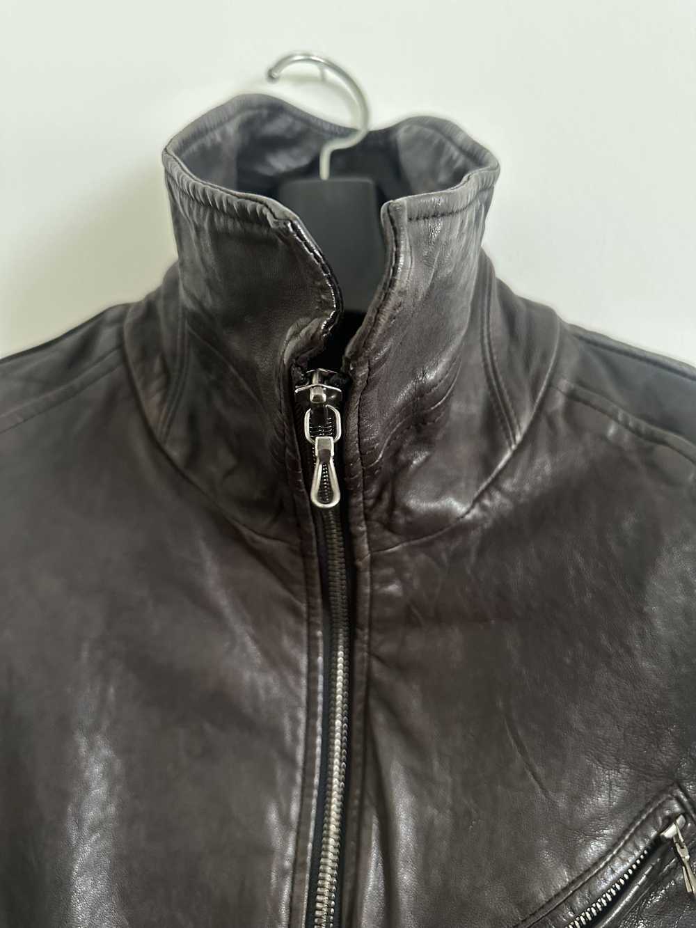 Julius Julius Jut Neck Leather Jacket (09 mid win… - image 3