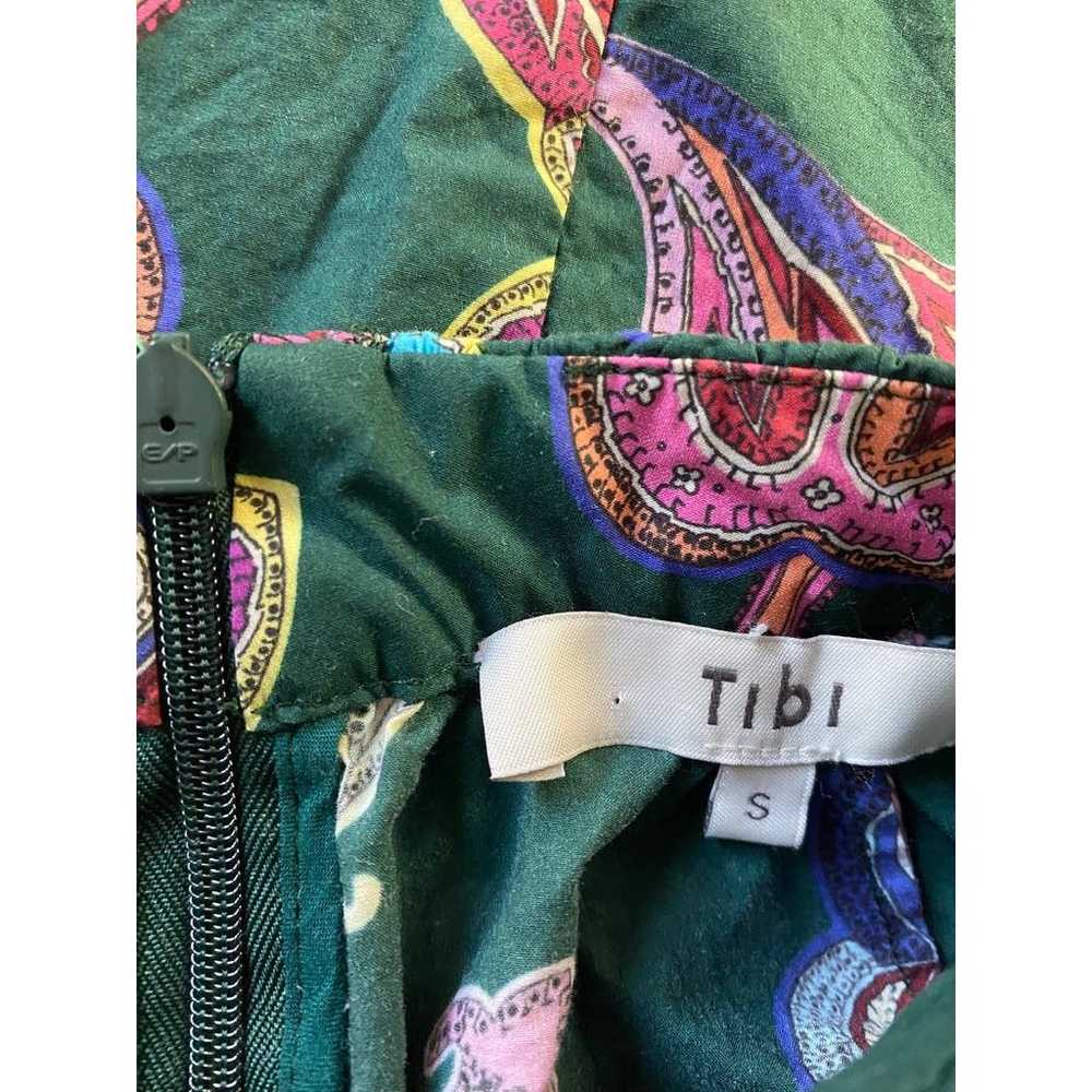 Tibi TIBI Floral Pattern Green Cotton Long Sleeve… - image 5