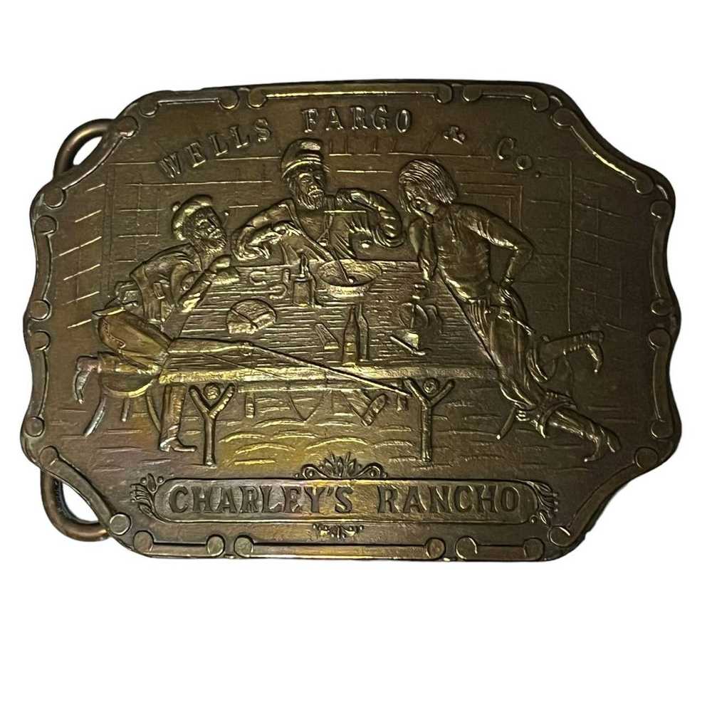 Vintage Vintage Brass Wells Fargo and Co. Belt Bu… - image 1