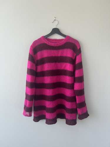 Maison Margiela MM6 Pink Striped Mohair Sweater