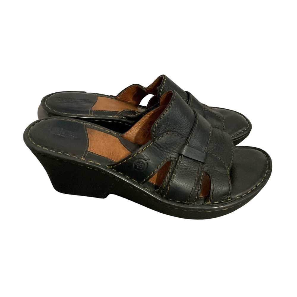 Born BORN Handcrafted Leather Sandal Size 7 Black… - image 2