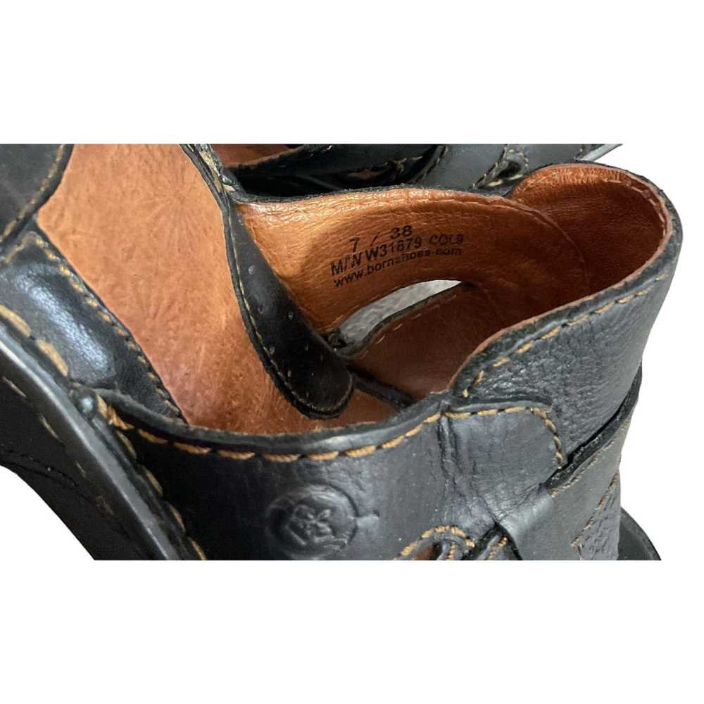 Born BORN Handcrafted Leather Sandal Size 7 Black… - image 5