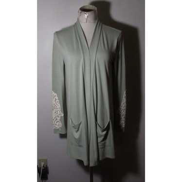 Vintage Women's ZENANA Premium Green Long Lace Tr… - image 1