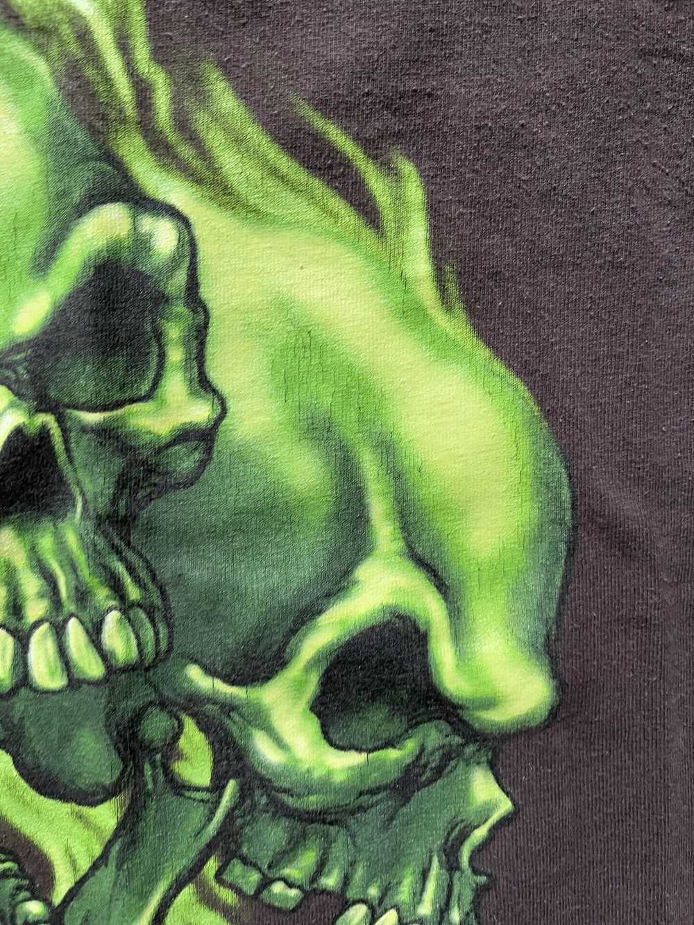 Streetwear × Vintage Green Skulls T Shirt - image 4