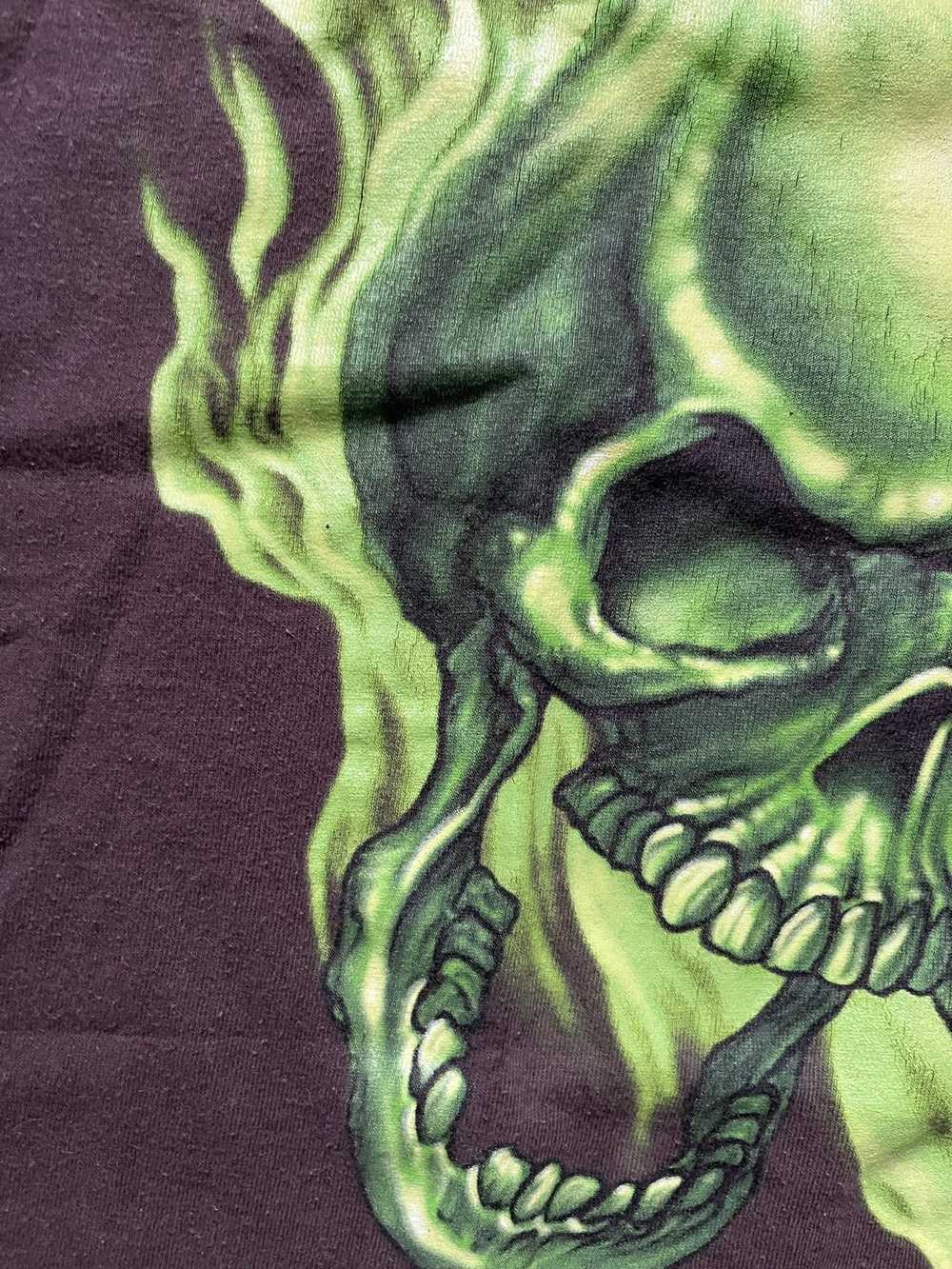 Streetwear × Vintage Green Skulls T Shirt - image 7