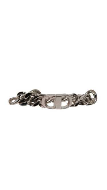Dior CD Icon Cuban Chain Link Bracelet Silver Blac
