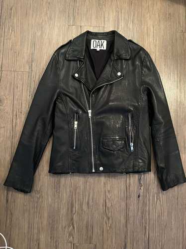 Oak NYC OAK NYC Black Leather Biker Jacket sz M