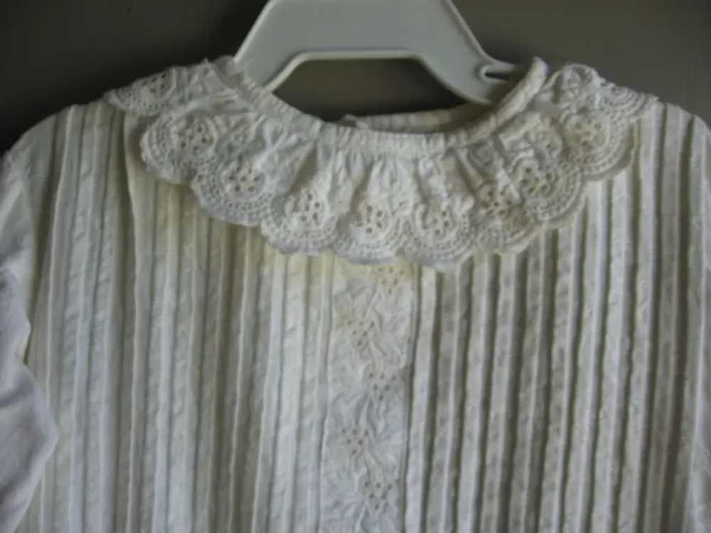 Elaborate White on White Antique Baby Dress - image 3