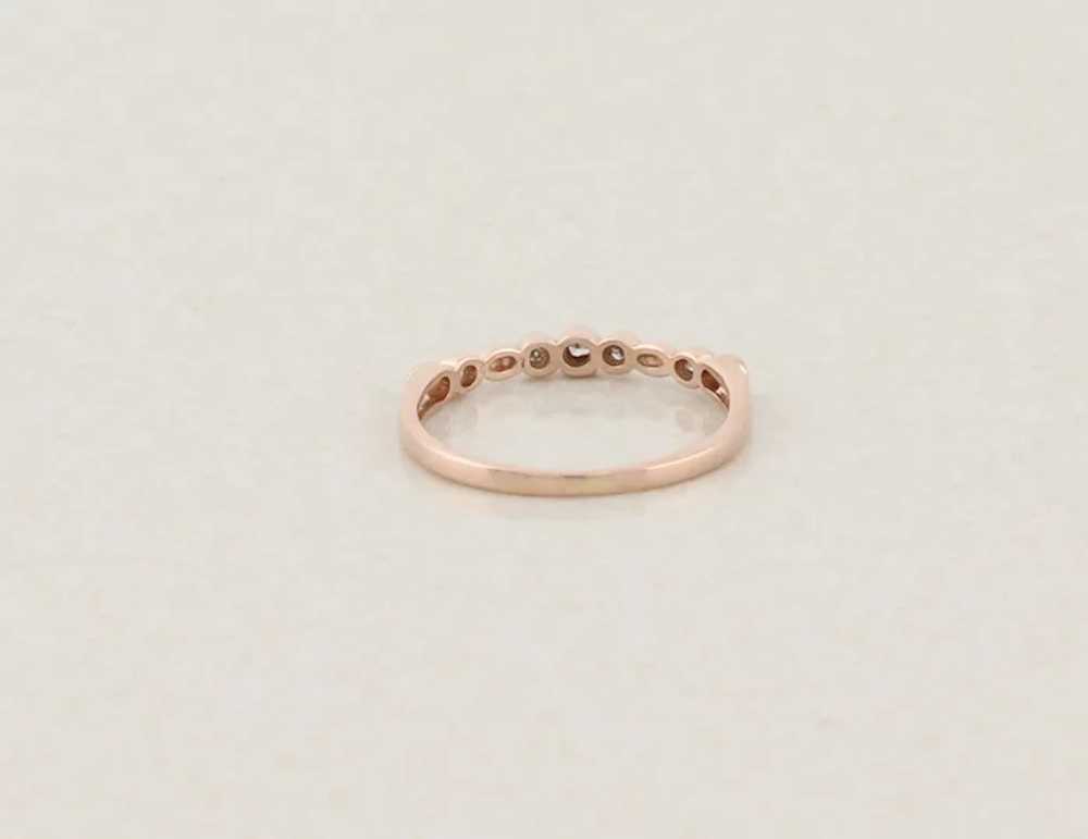 10k Rose Gold Decorative Diamond Band Ring Stacka… - image 7