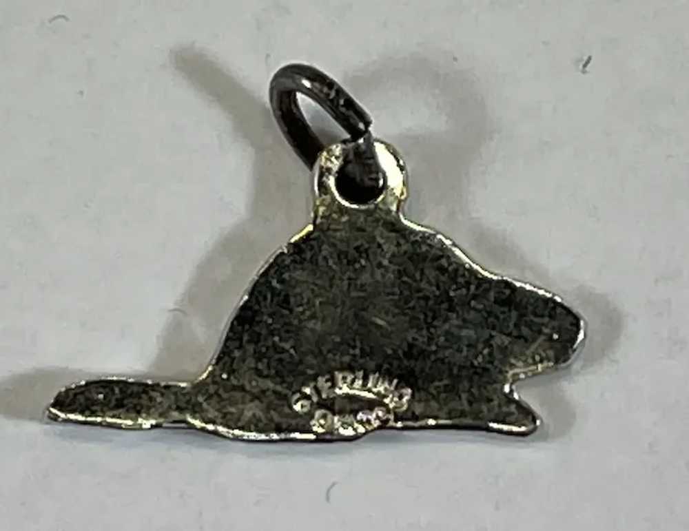 Sterling Silver and Enamel Brown Beaver Charm - image 2