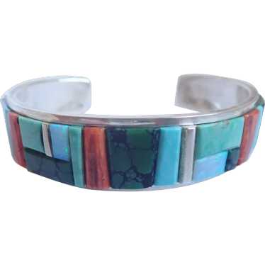 Navajo Linda Yazzie Sterling Silver Turquoise outlet Cuff Bracelet 6.5” GORGEOUS