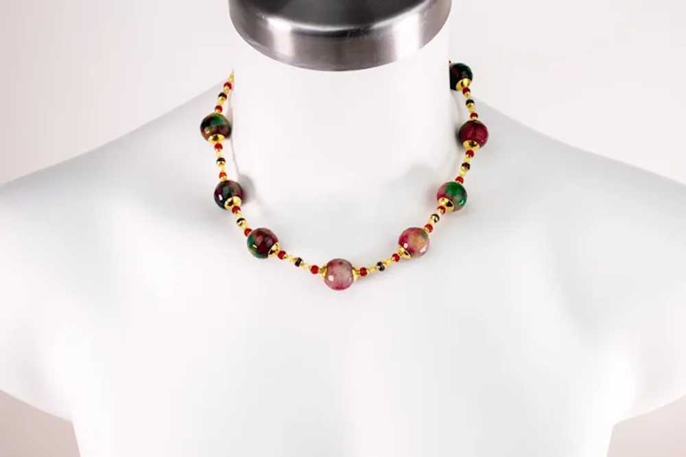 Colorful gem stone bead necklace, multi gemstone … - image 7