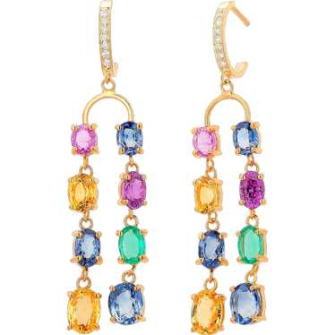 Double Lined Multi-Colorful Precious Stones 11.35 