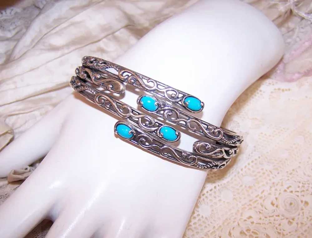 Carolyn Pollack Relios Sterling Silver Turquoise … - image 3