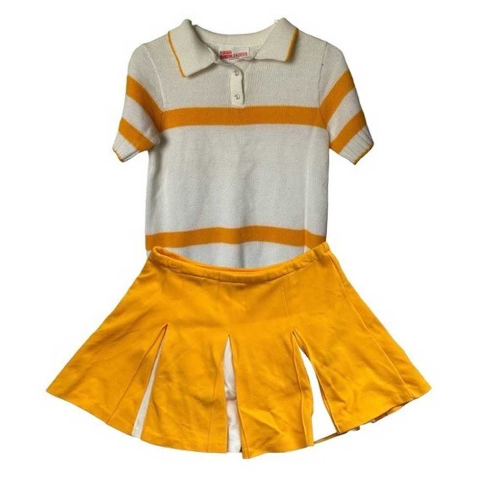 Vintage White Yellow Stripe Knit Short Sleeve Col… - image 8