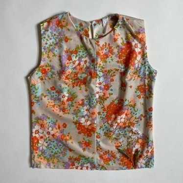 Vintage sleeveless floral top - image 1