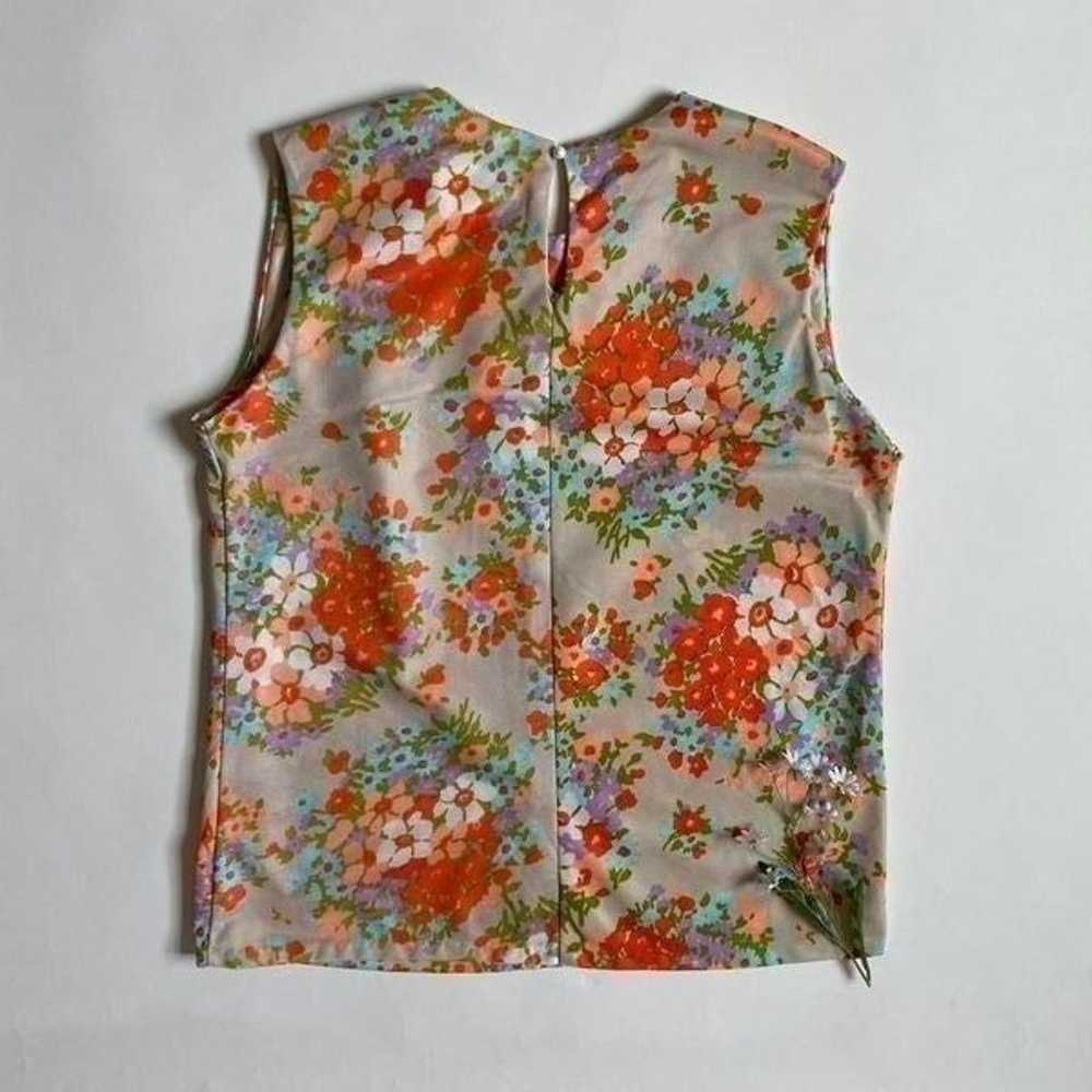 Vintage sleeveless floral top - image 2