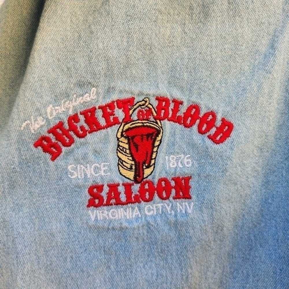Vintage Women Bucket of Blood Saloon Button Down … - image 5
