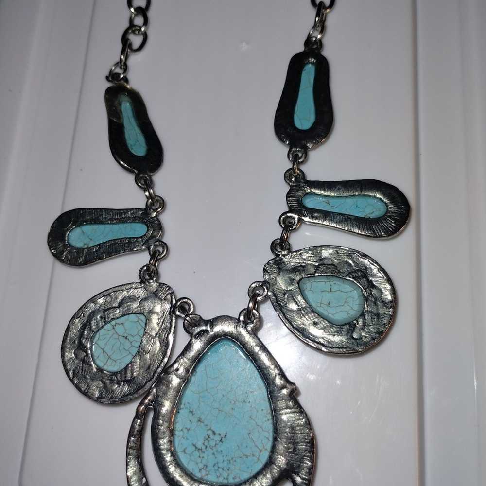 Necklace vintage 20-in turquoise necklace. Authen… - image 5