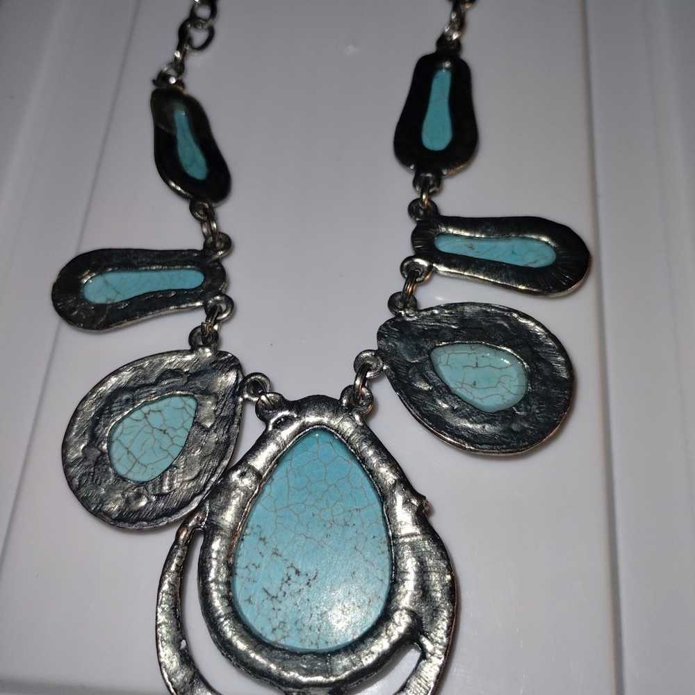 Necklace vintage 20-in turquoise necklace. Authen… - image 6