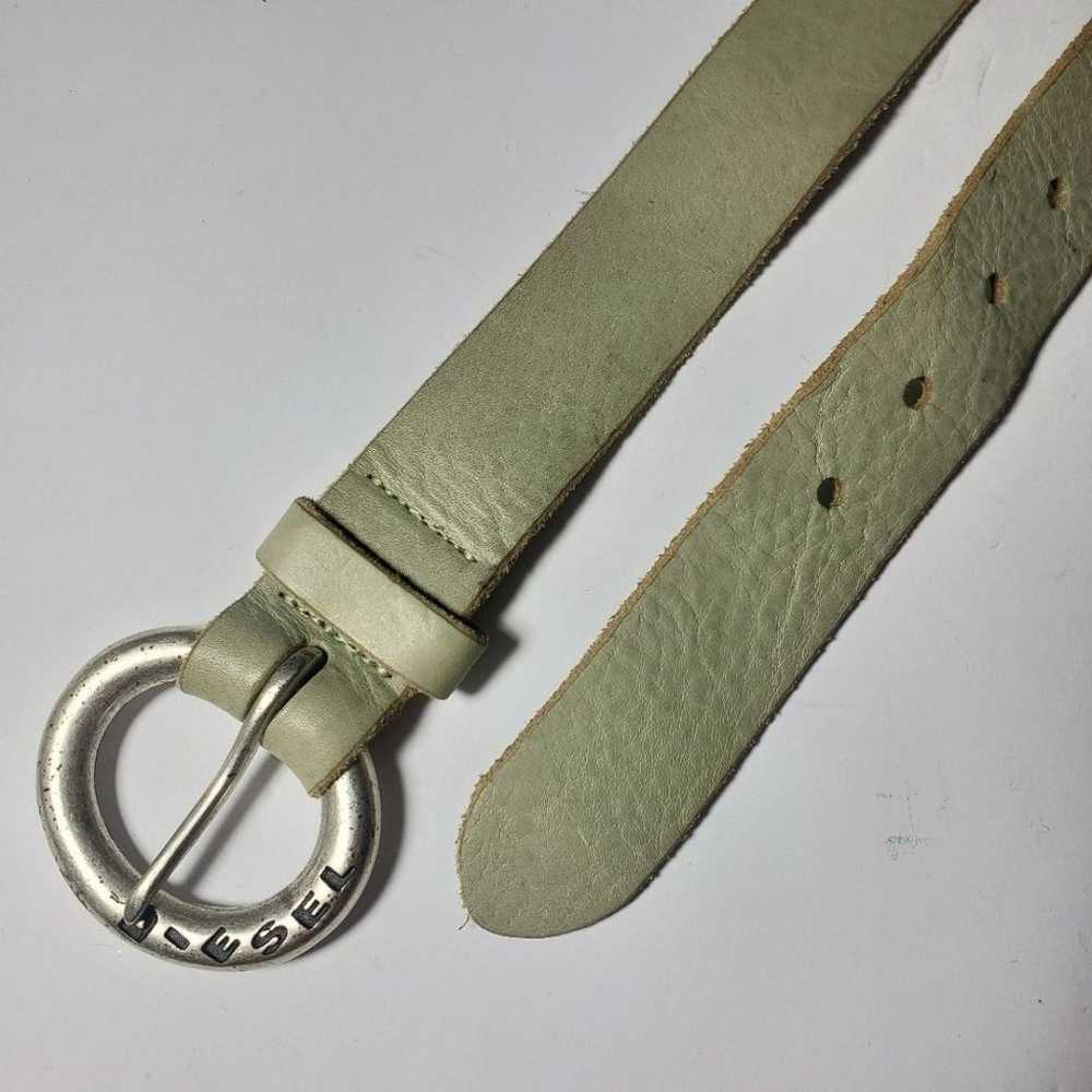 Diesel Vintage Genuine Leather Green Belt. Size: … - image 4