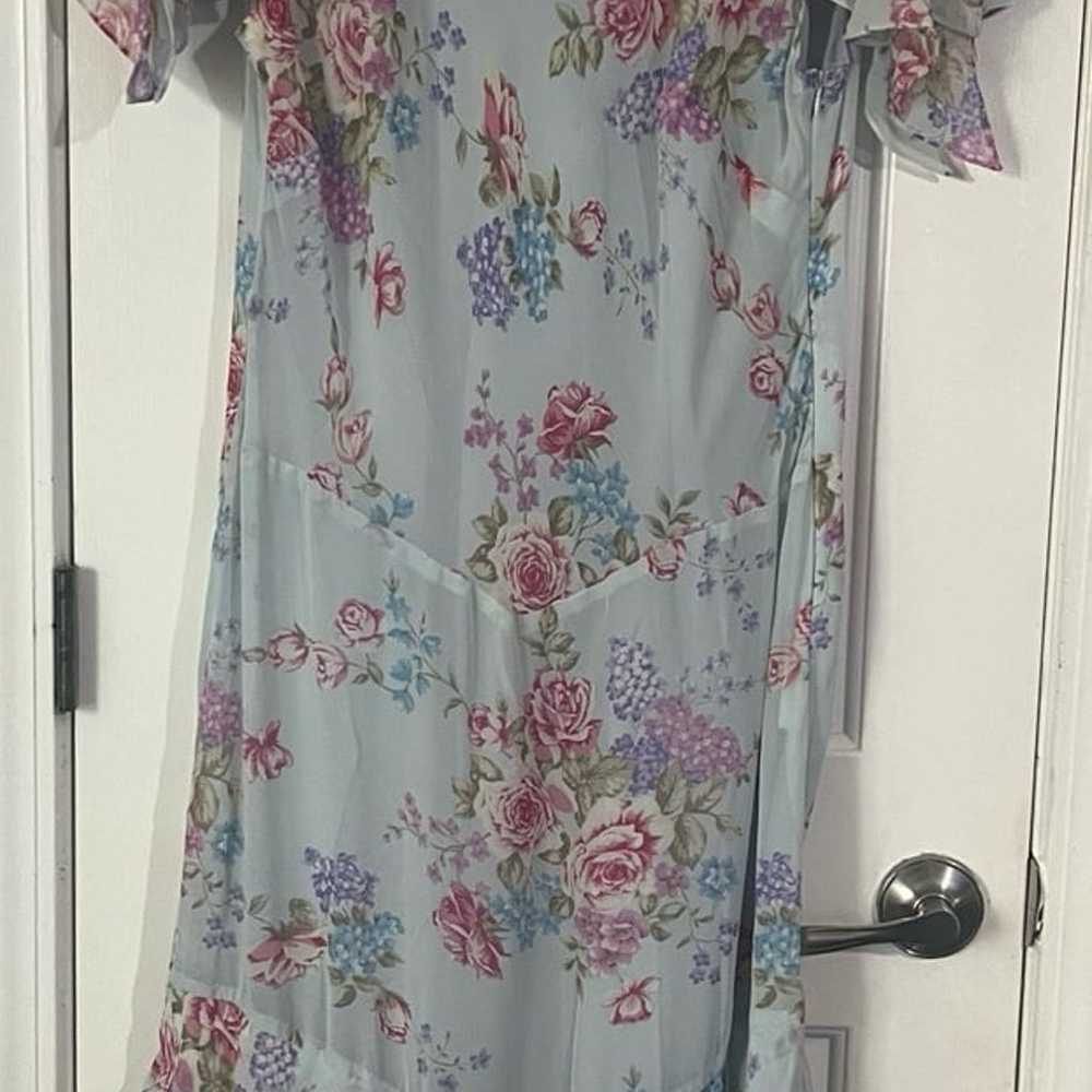 Mary McFadden floral print long dress size 12 - image 2