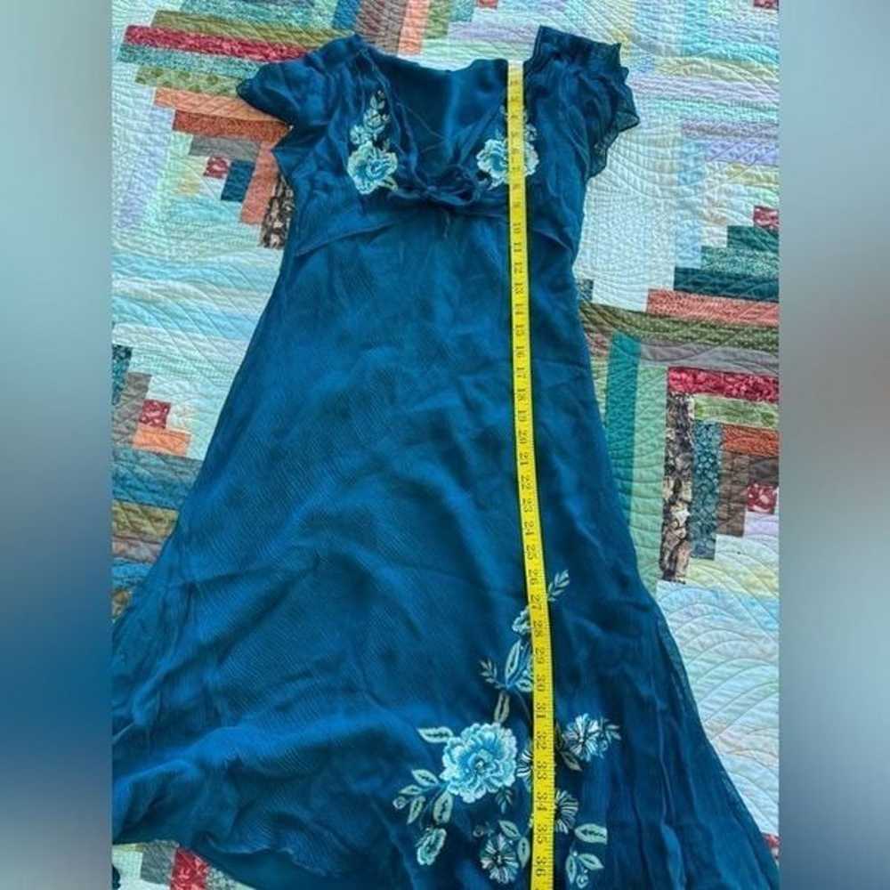 Beautiful Vintage Floral Blue Formal Dress - image 7