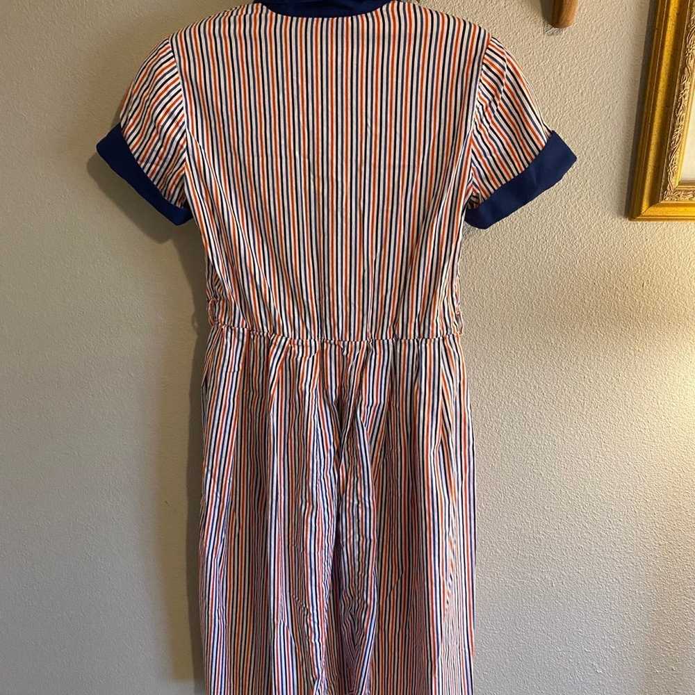 Vintage 1960s Striped Fit and Flare Shirtwaist Dr… - image 2