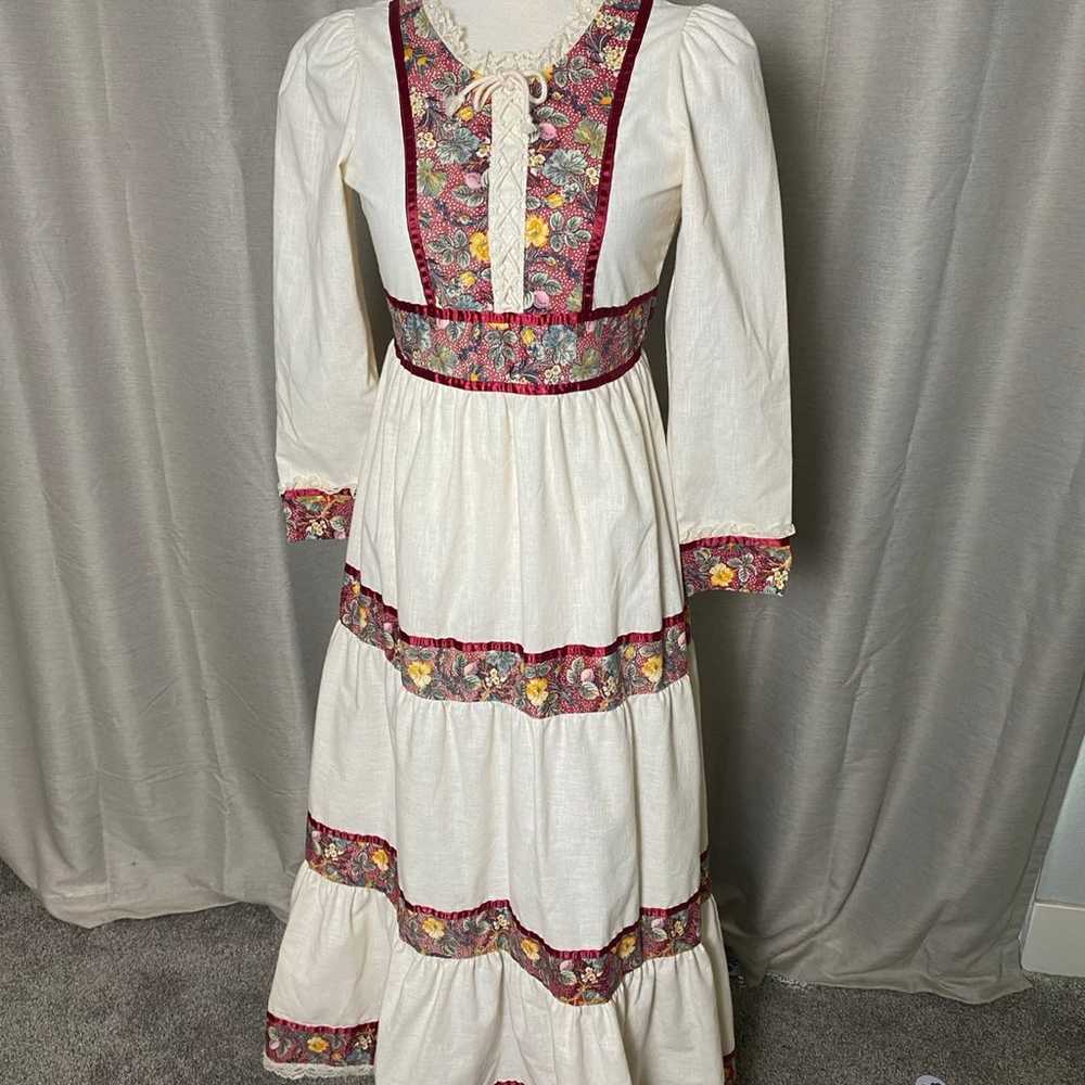 1970’s Vintage Joseph Magnin Prairie Style Dress - image 1