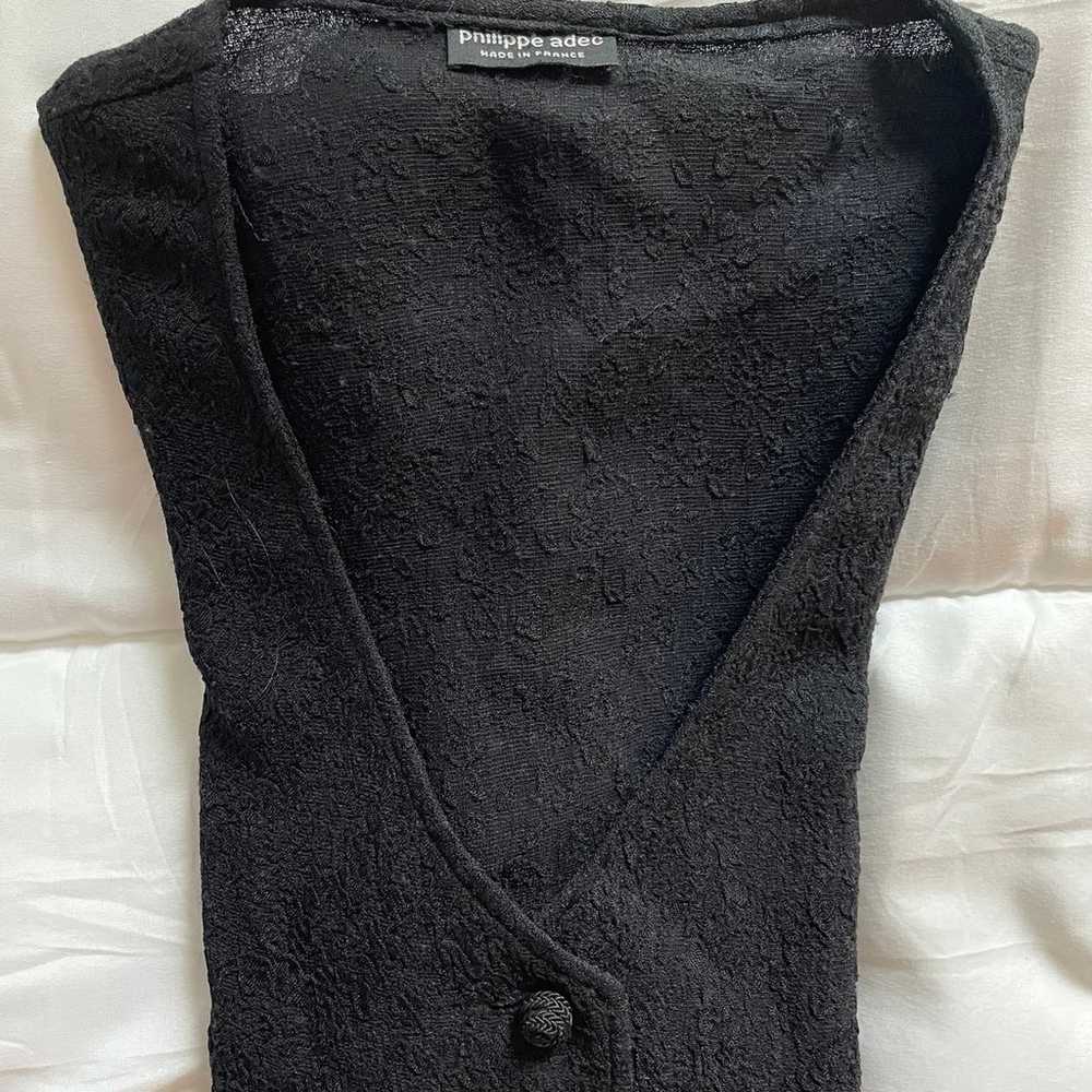 Black vintage Philippe Adec evening jacket or car… - image 11