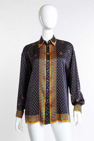 ESCADA Pharaoh Star Print Silk Blouse - image 1