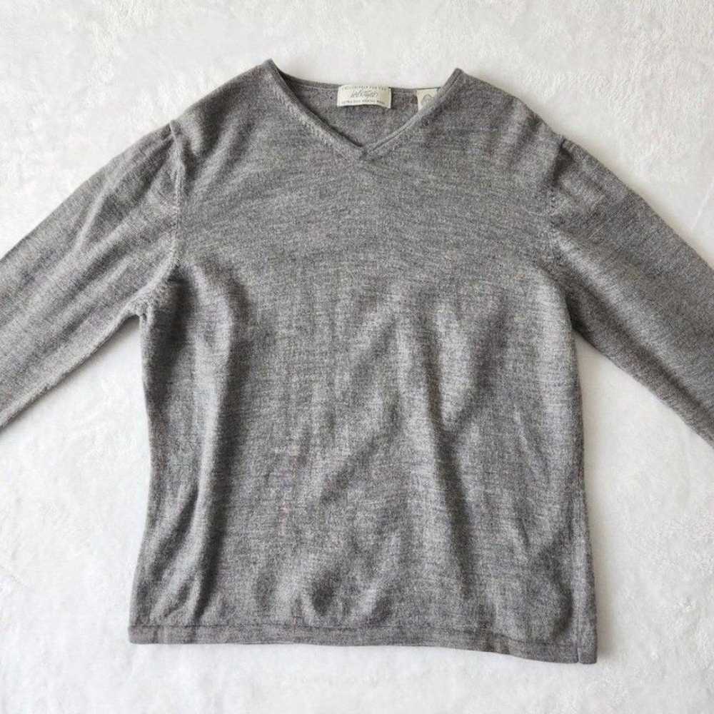 Vintage Lord & Taylor Gray Merino Wool Sweater La… - image 2