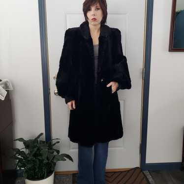 40s/50s Black Fur Overcoat - image 1