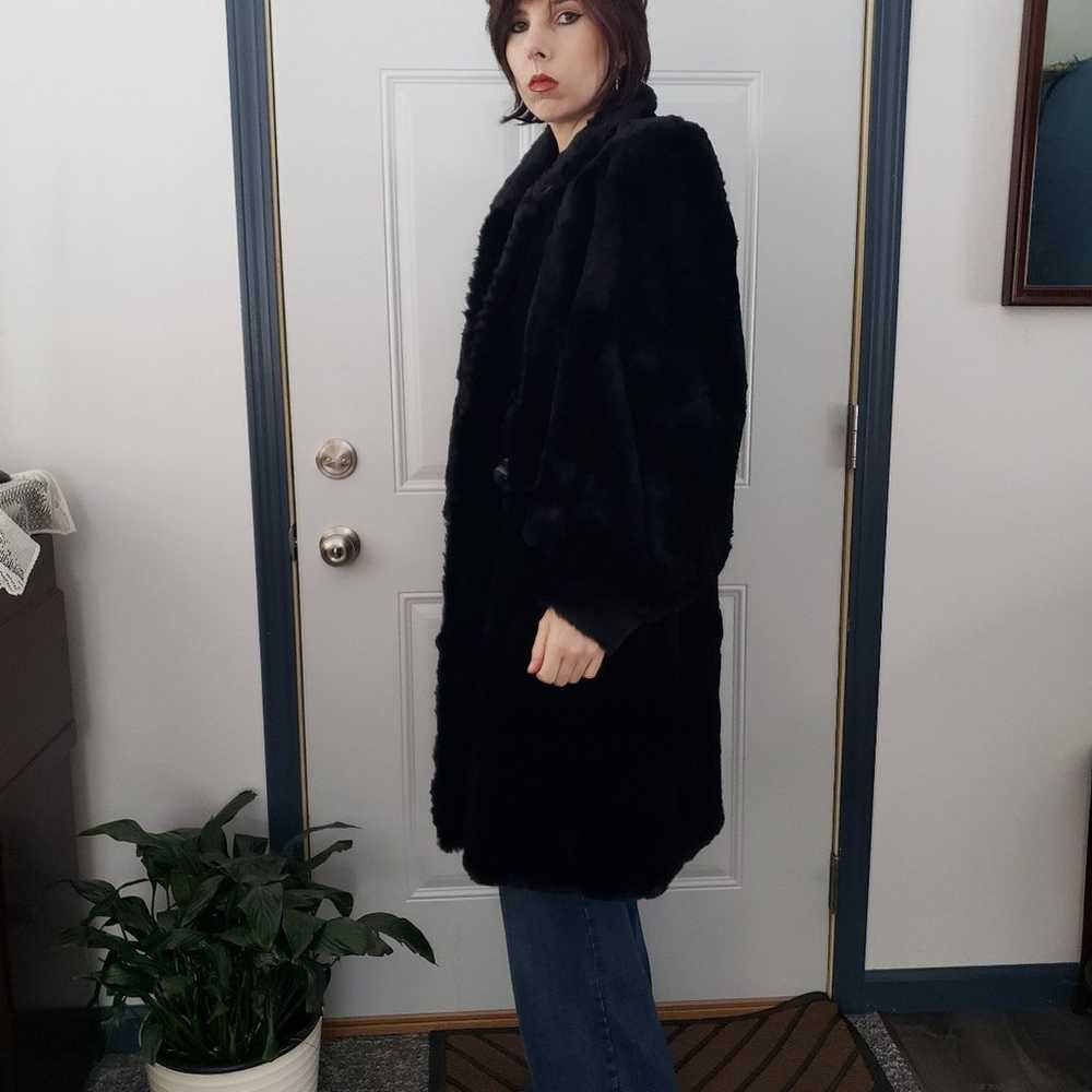 40s/50s Black Fur Overcoat - image 2