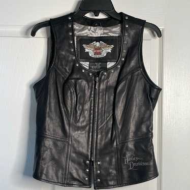 Harley Davidson leather cycle queen vest