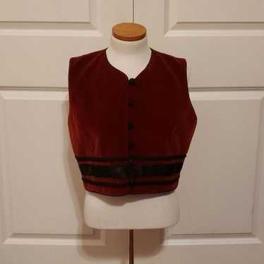 Equator Red Velvet Vest Vintage Christmas Vest Sp… - image 1