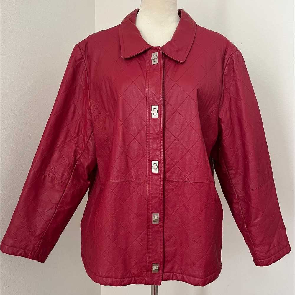 Vintage Dialogue Red Genuine Leather Jacket - image 1