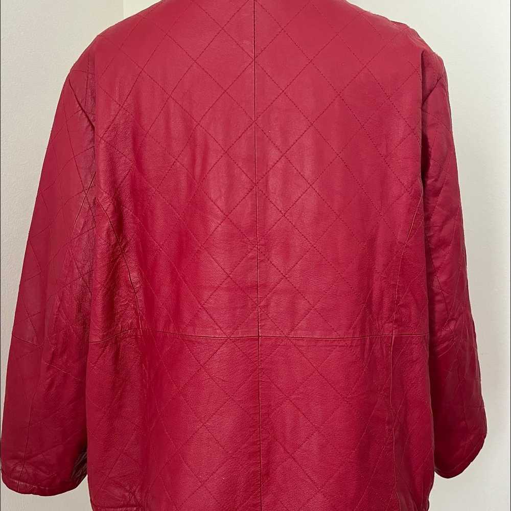 Vintage Dialogue Red Genuine Leather Jacket - image 3