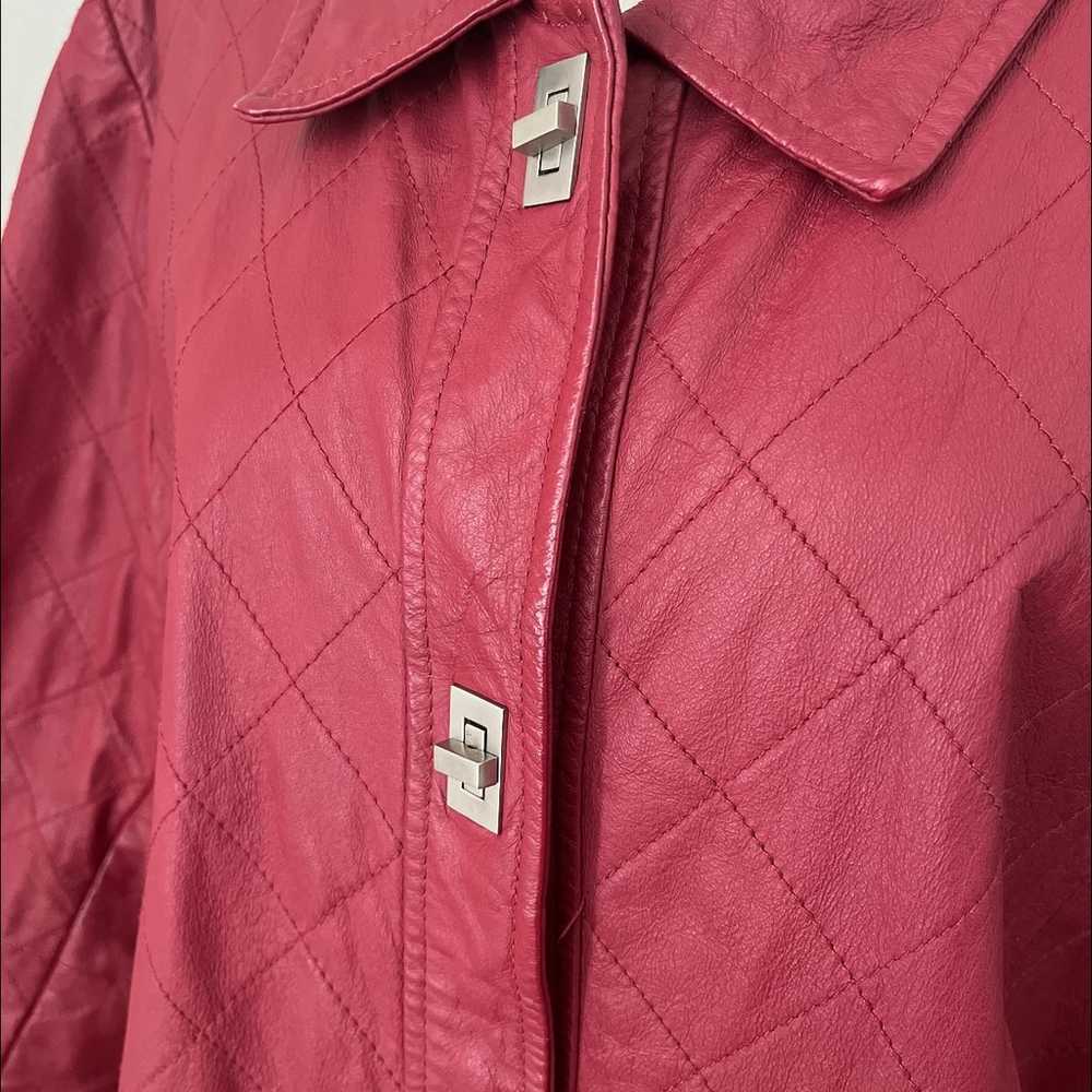 Vintage Dialogue Red Genuine Leather Jacket - image 4