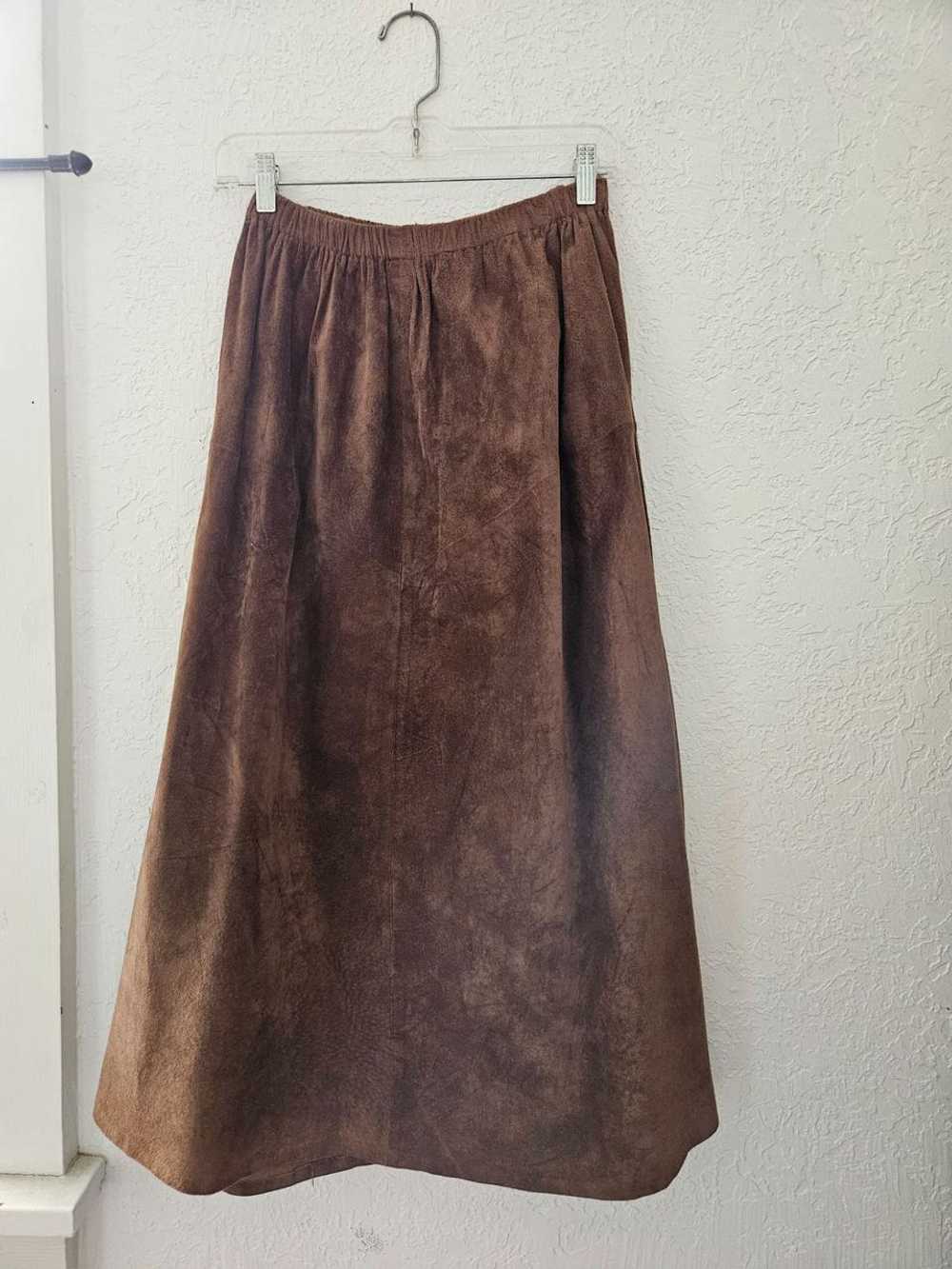 Handmade calf-length suede skirt (XS) | Used,… - image 1