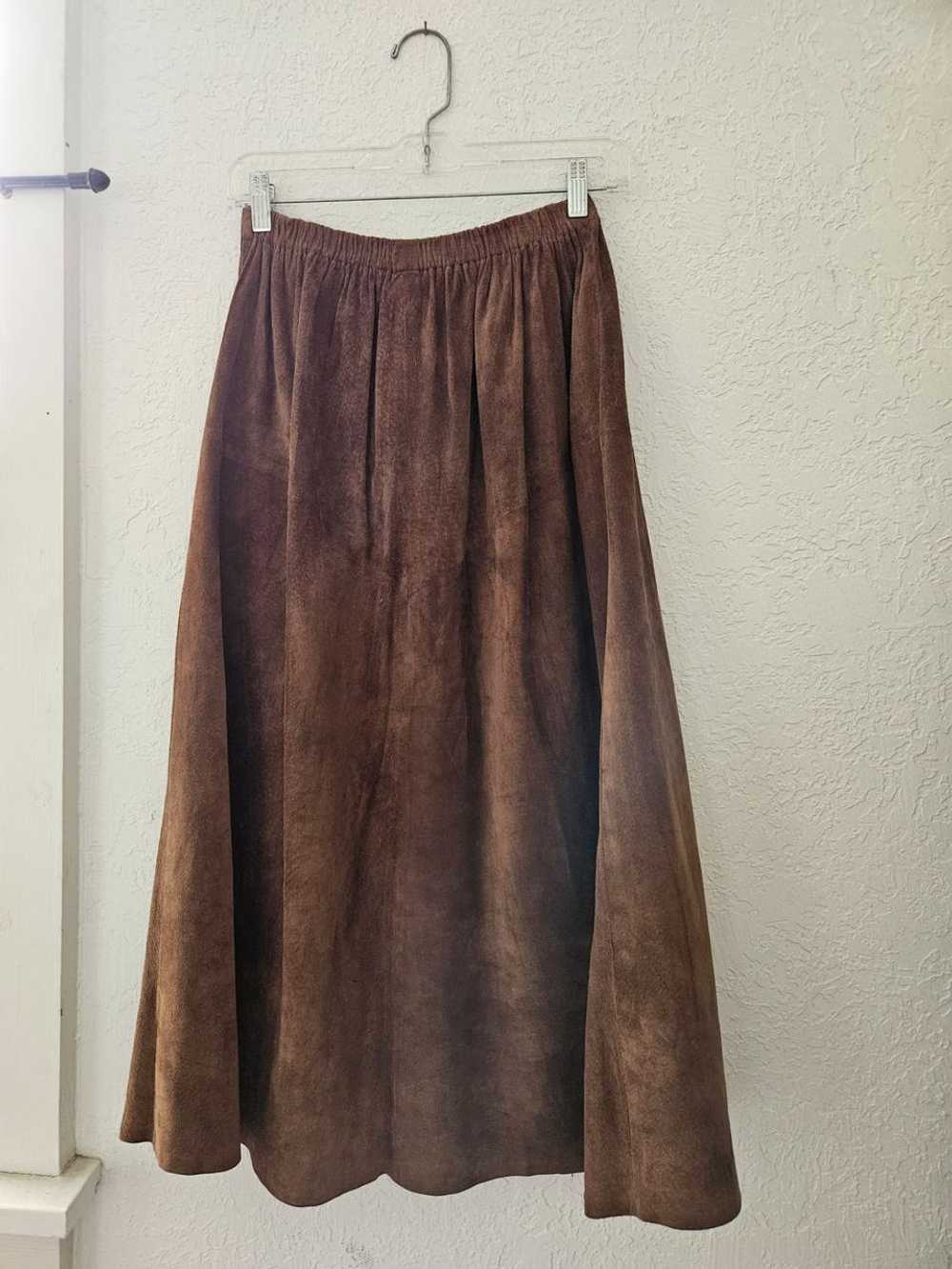 Handmade calf-length suede skirt (XS) | Used,… - image 2