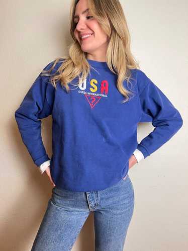 Guess Royal Blue USA Crew Neck (XS) | Used,… - image 1