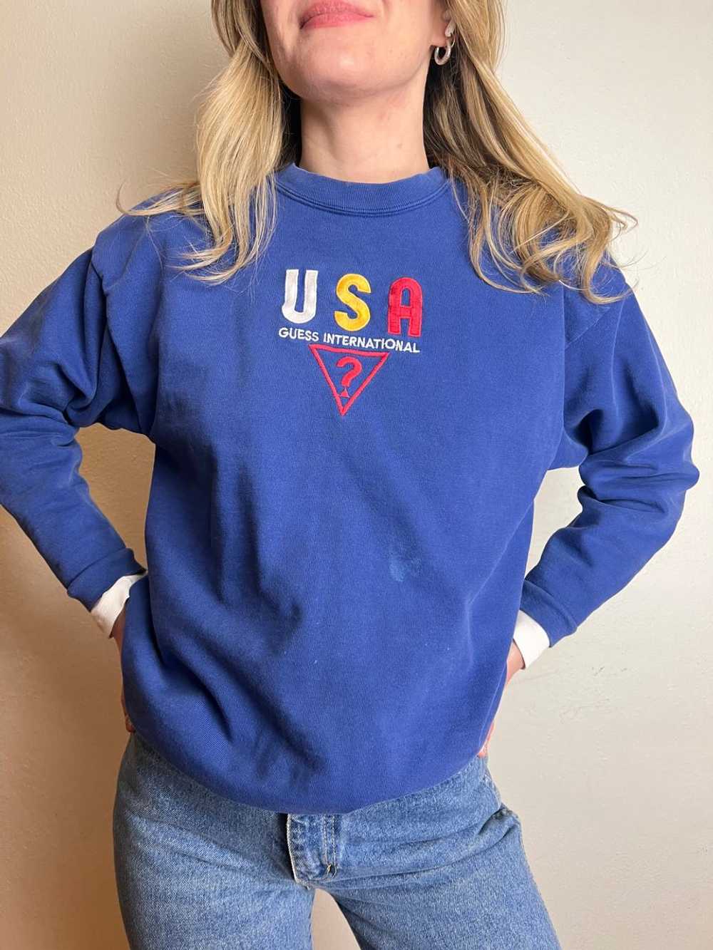 Guess Royal Blue USA Crew Neck (XS) | Used,… - image 3