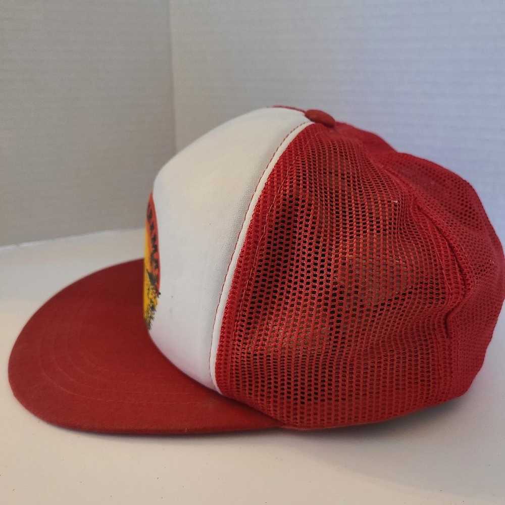 90's vintage snapback hat, Bahamas red white - image 4