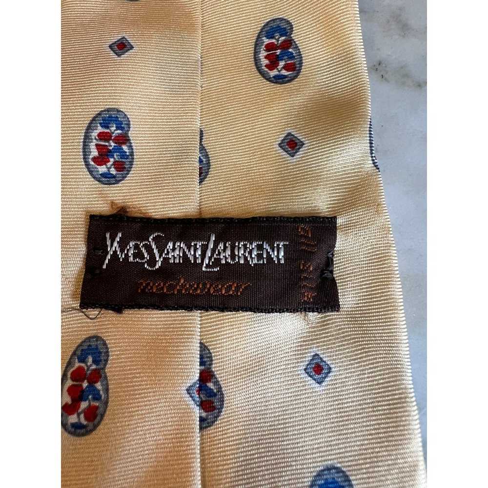 Vintage 70s YSL Yves Saint Laurent silk tie - image 6