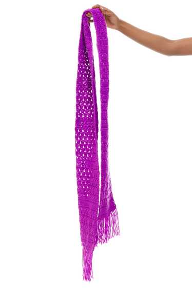 Vintage 90's Purple Knit Tassel Scarf