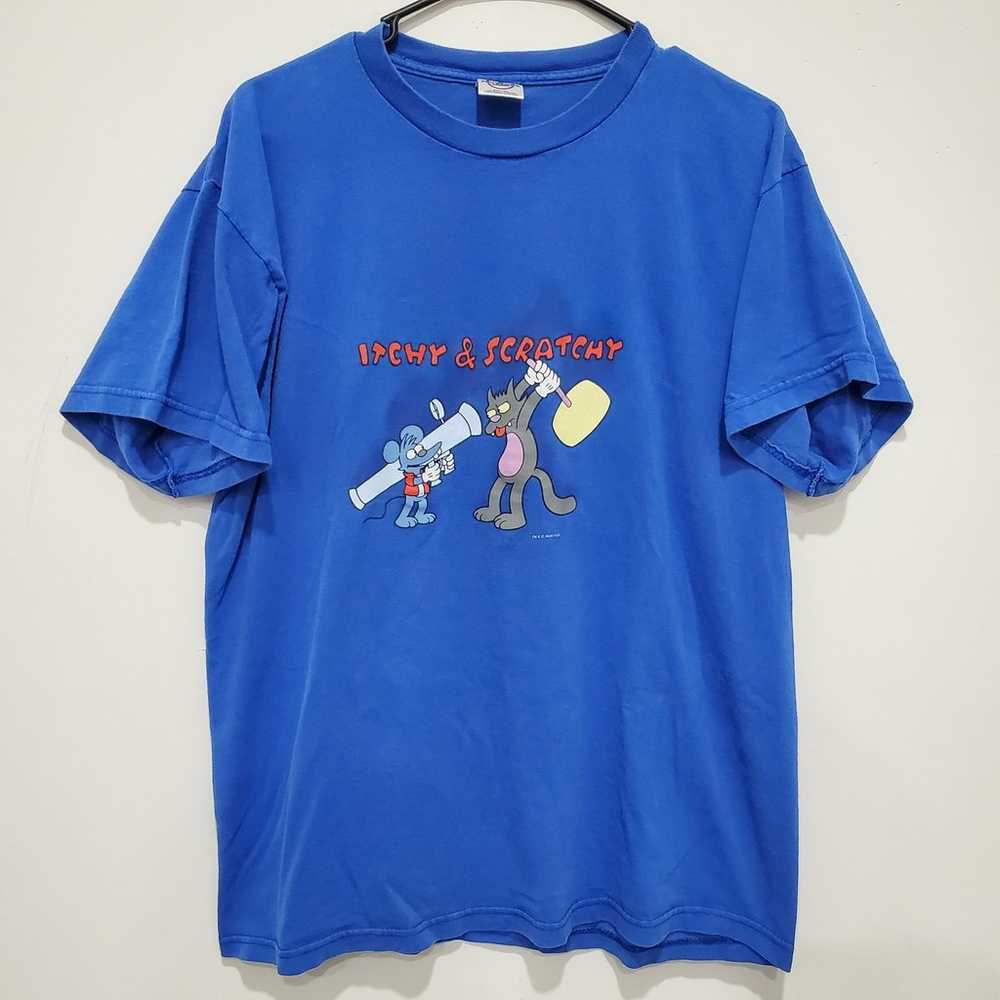 Itchy And Scratchy T Shirt The Simpsons Large Vtg… - image 1