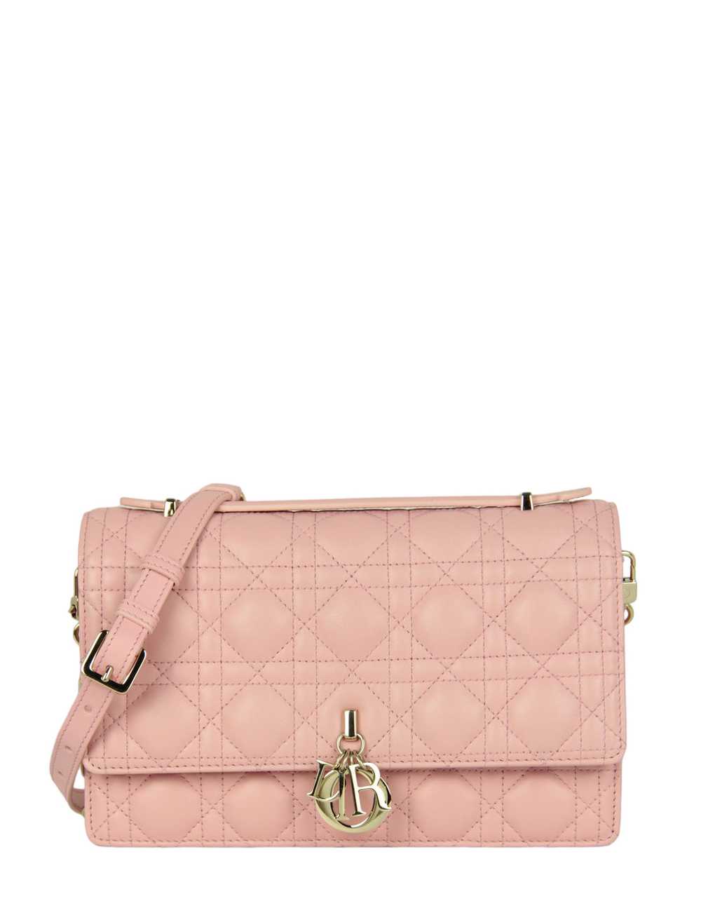 Dior Melocoton Pink Cannage Miss Dior Top Handle … - image 1